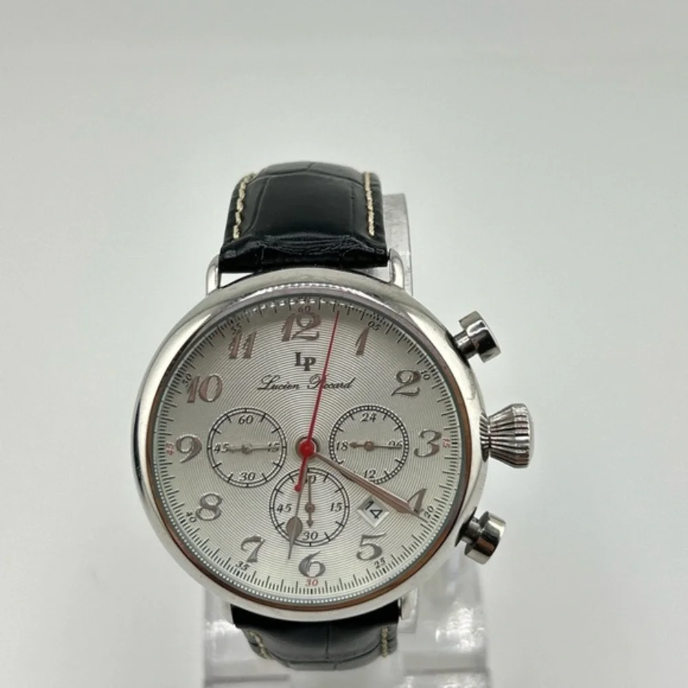 Lucien Piccard 72415 Silver and Black Chronograph Watch #563